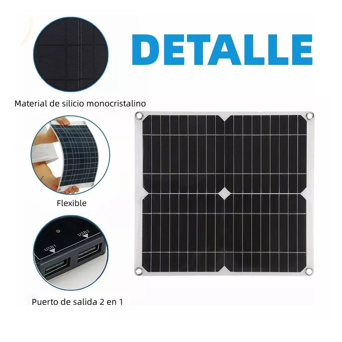 Foto 4 pulgar | Kits De Panel Solar Carga Monocristalino 8pzas Eo Safe Imports Esi-16773 Negro