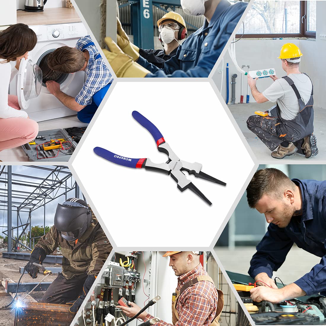 Foto 8 pulgar | Pinzas De Soldadura Workpro 8 Multifuncionales De Acero Cr-v - Venta Internacional.