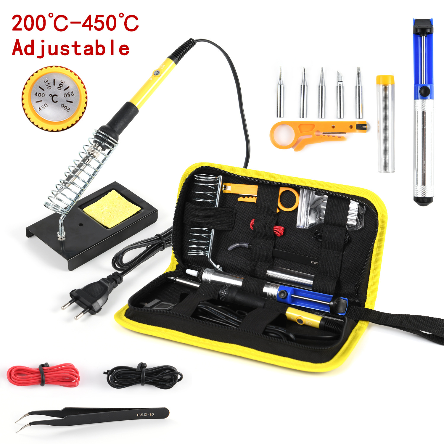 Kit De Soldador Eléctrico 220 V 60 W Con 17 Accesorios - Venta Internacional.