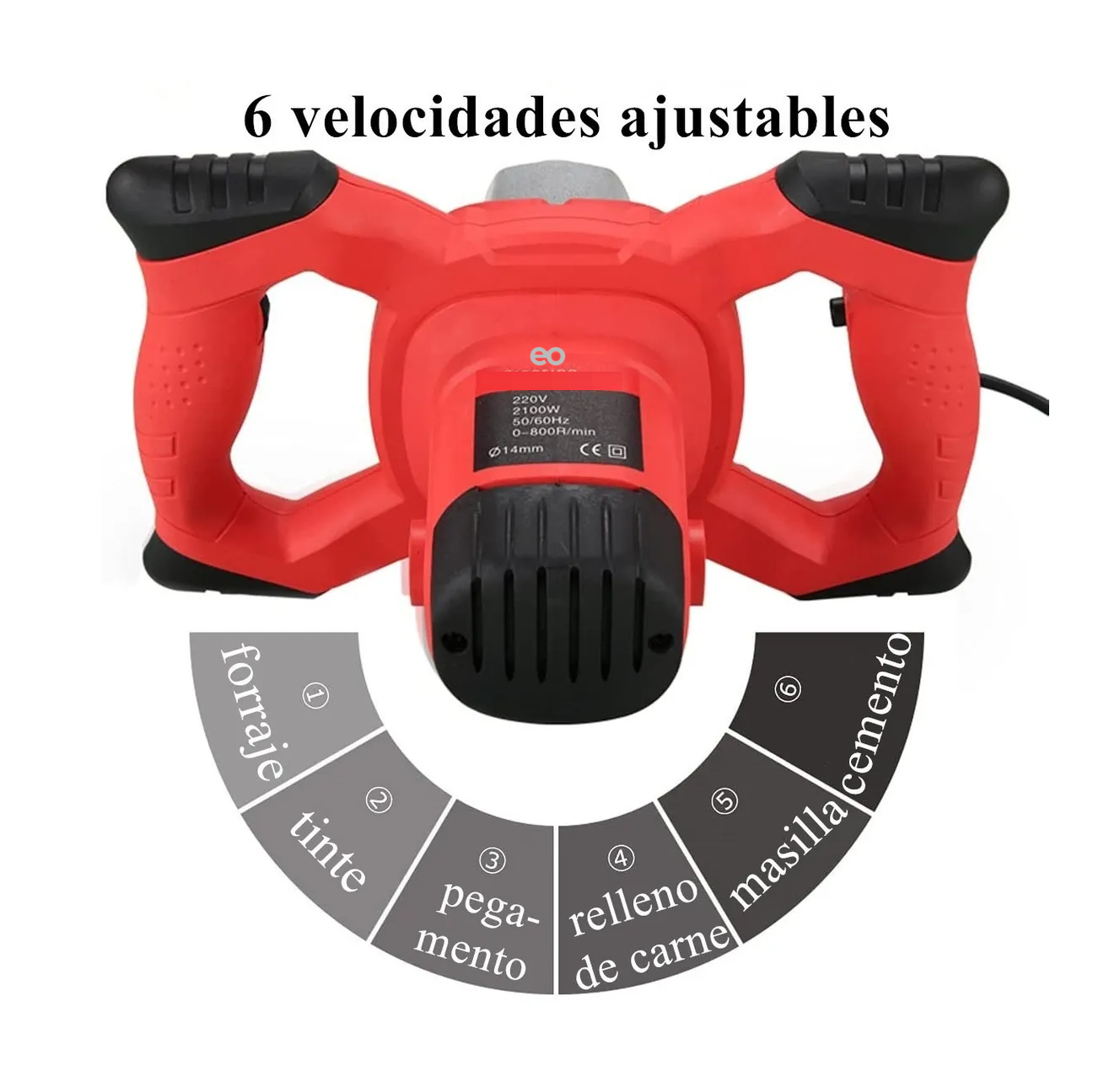 Foto 3 pulgar | Mezcladora Eléctrica De Pintura Velocidad Ajustable Eo Safe Imports Esi-2440-1 Rojo