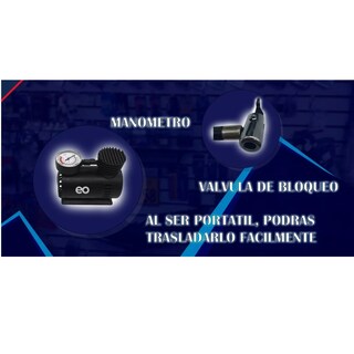 Foto 2 | Compresor De Aire Mini Para Llanta 300psi Portátil 12v Eo Safe Imports Esi-4391-1 Negro