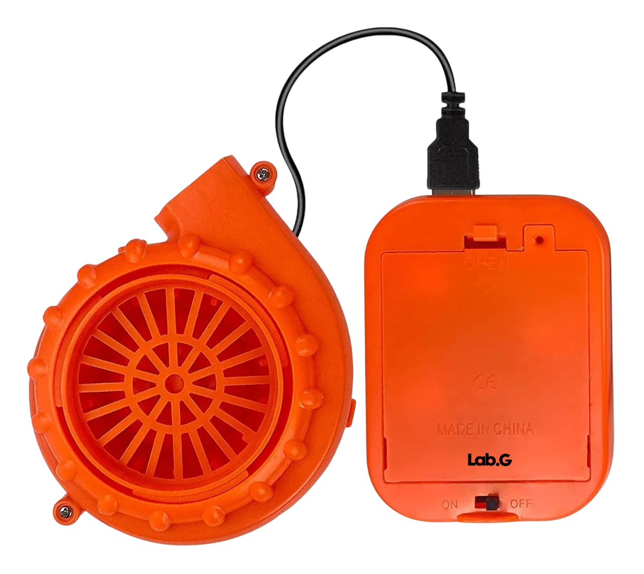 Foto 2 pulgar | Mini Ventilador Soplador USB para Disfraz Inflable Naranja