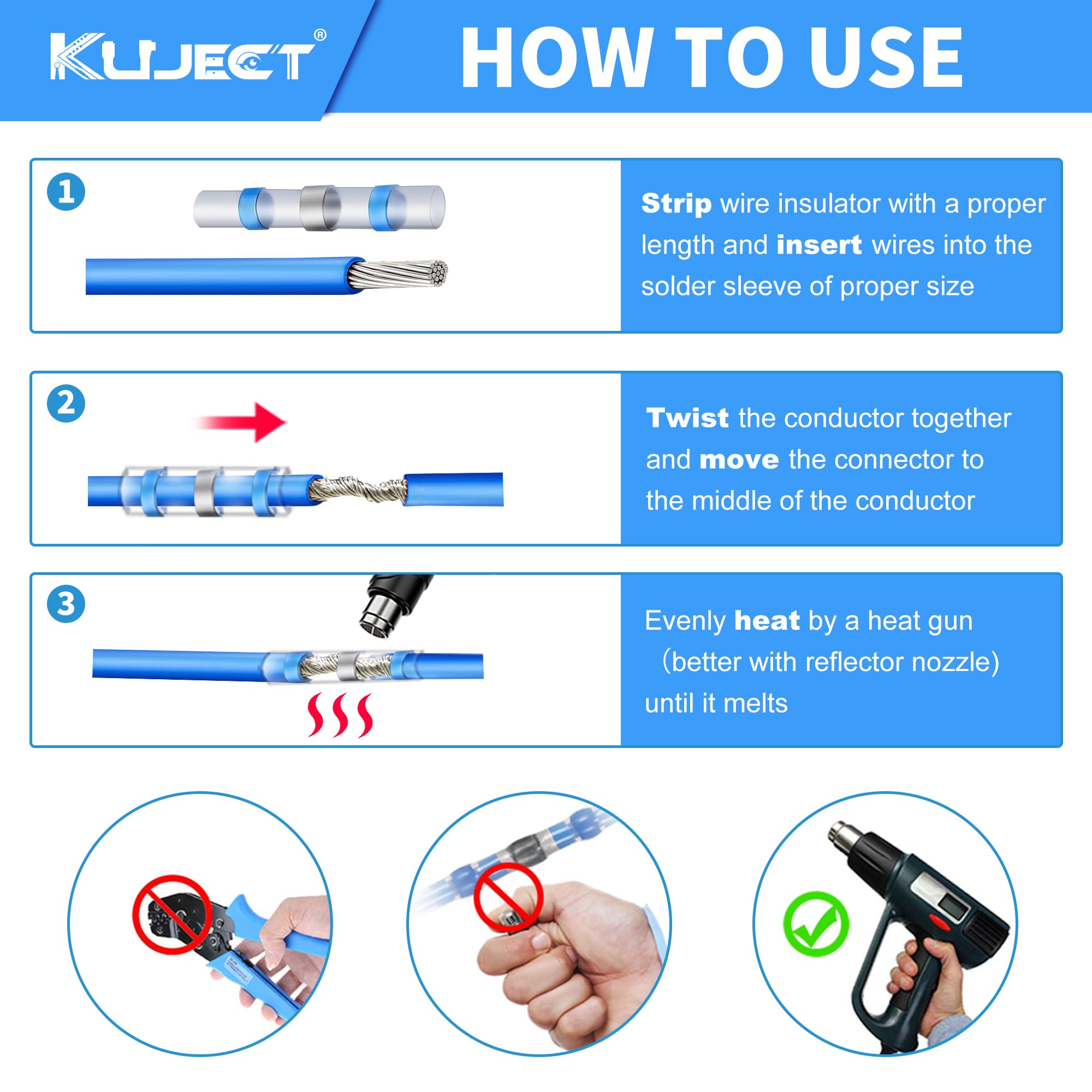 Foto 7 pulgar | Kit De Conectores De Cables Kuject, Termorretráctiles, Autosoldaduras, 770 Unidades - Venta Internacional.