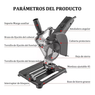 Foto 5 | Soporte Para Esmeril Angular Ajustable Base De La Herramienta, Negro