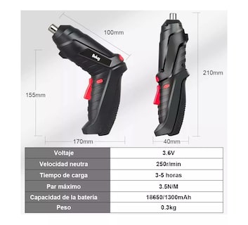 Foto 4 | Destornillador Eléctrico Taladro Inalámbrico Kit 47 Pz, Belug Negro