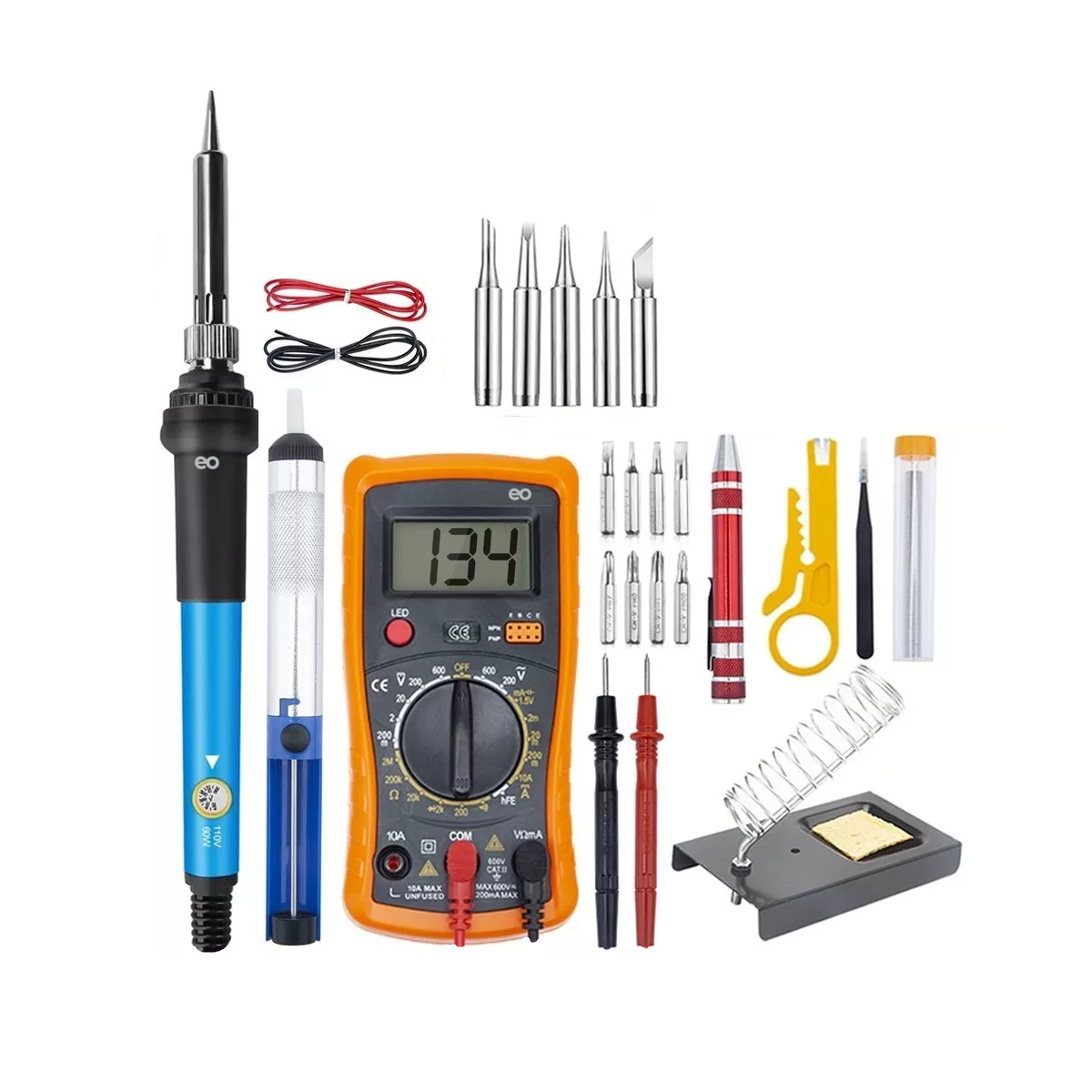 Foto 1 | Kit De Soldador Eléctrico C/herramientas, Puntas, Multímetro 16pzs Eo Safe Importsesi-6953-1 Multicolor