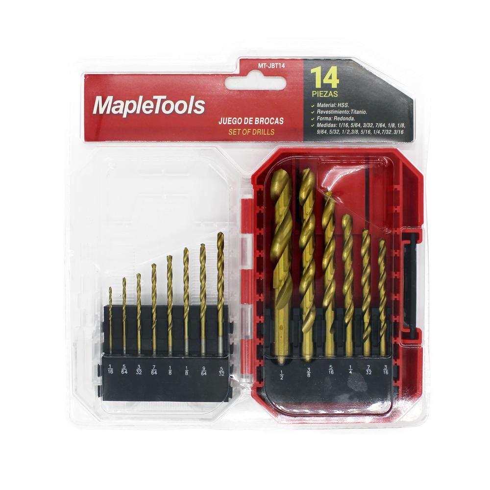 Foto 3 pulgar | Juego De Brocas Recubierto De Titanio 14 Piezas Maple Tools