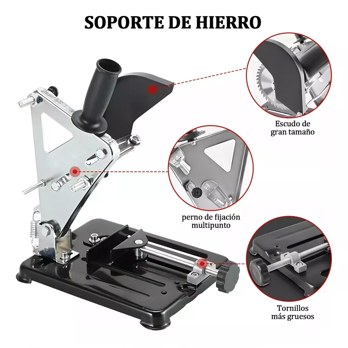 Foto 4 pulgar | Soporte Para Esmeril Angular Ajustable Base De La Herramienta, Belug  Negro