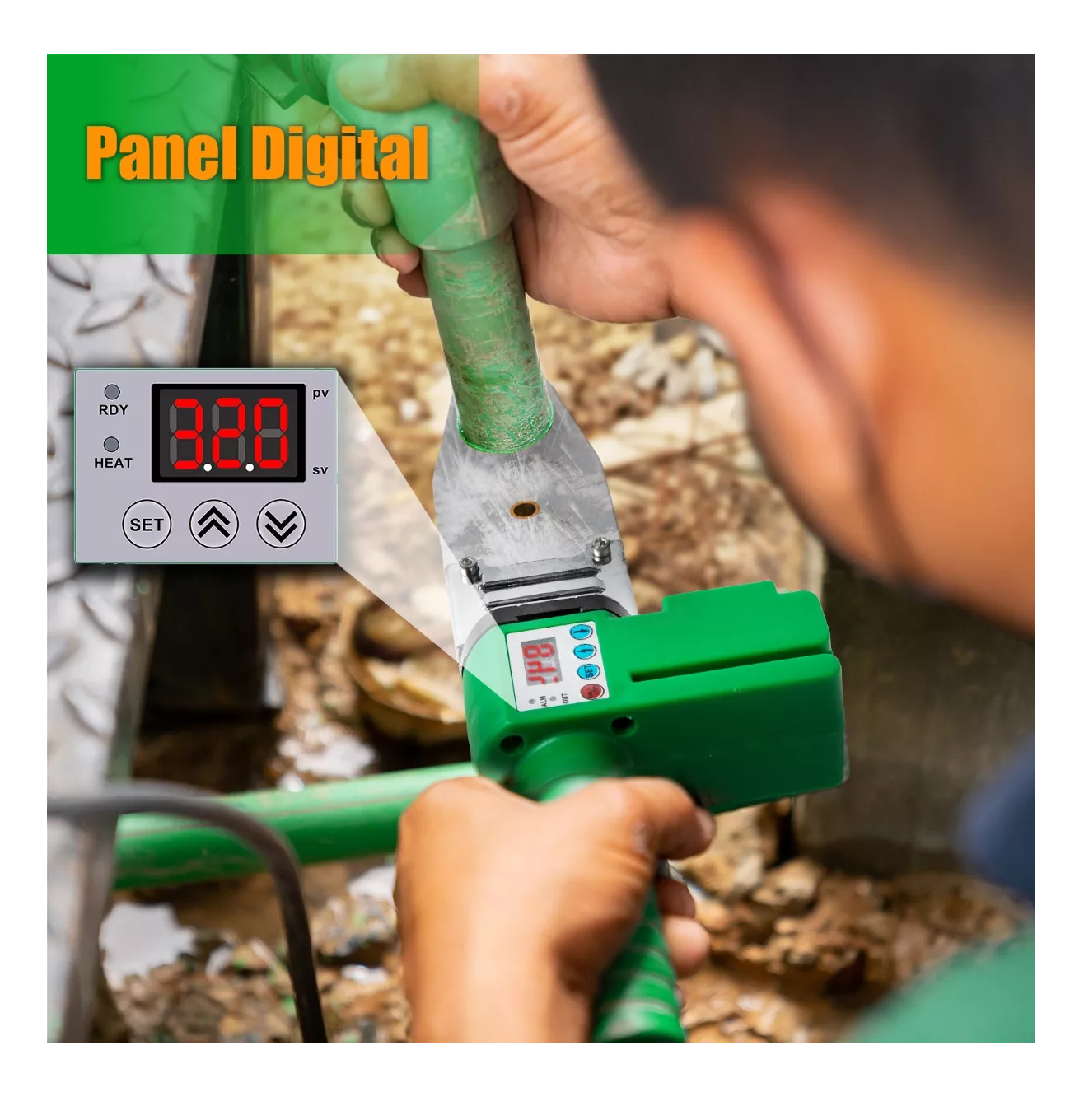 Foto 5 pulgar | Termofusora Kit 1000w Para Ppr Con 3 Dados Aa932 Pro, Color Verde