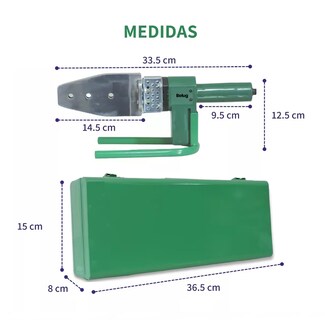 Foto 3 | Kit De Termofusor Verde Con 6 Dados Tijeras Naranjas Estuche Metalico Belug Verde