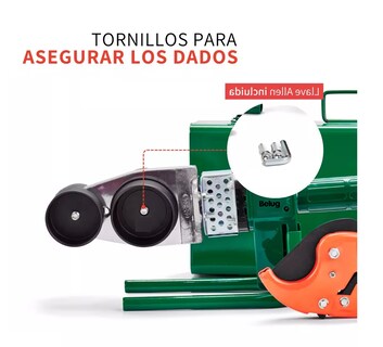 Foto 5 | Kit De Termofusor Verde Con 6 Dados Tijeras Naranjas Estuche Metalico Belug Verde
