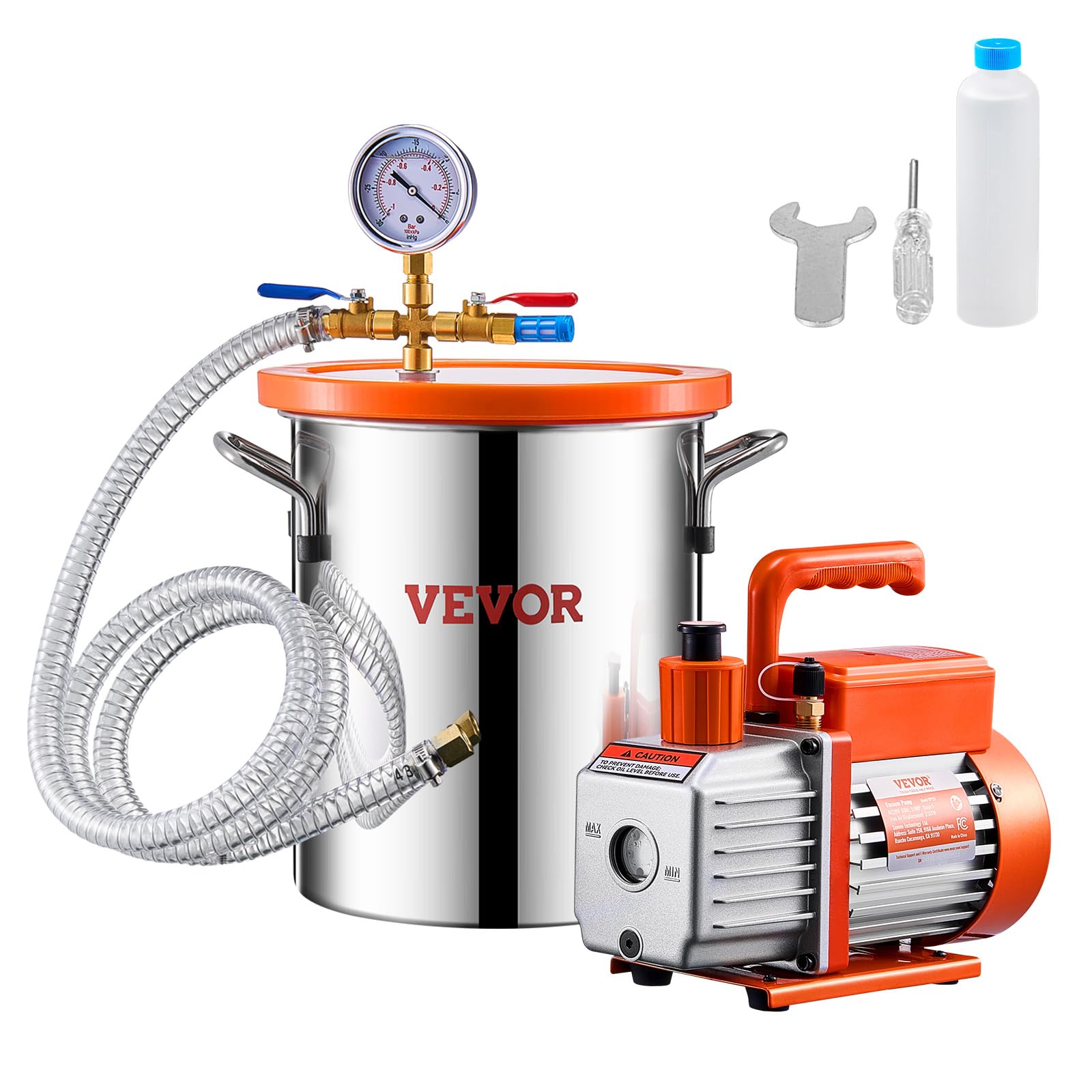 Foto 2 pulgar | Kit De Cámara De Vacío Vevor De 3 Galones Con Bomba De 3.5 Cfm De Acero Inoxidable - Venta Internacional.