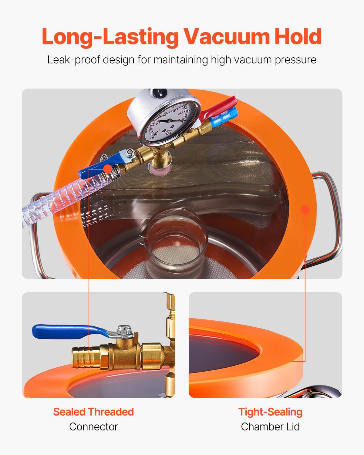 Foto 4 pulgar | Kit De Cámara De Vacío Vevor De 3 Galones Con Bomba De 3.5 Cfm De Acero Inoxidable - Venta Internacional.