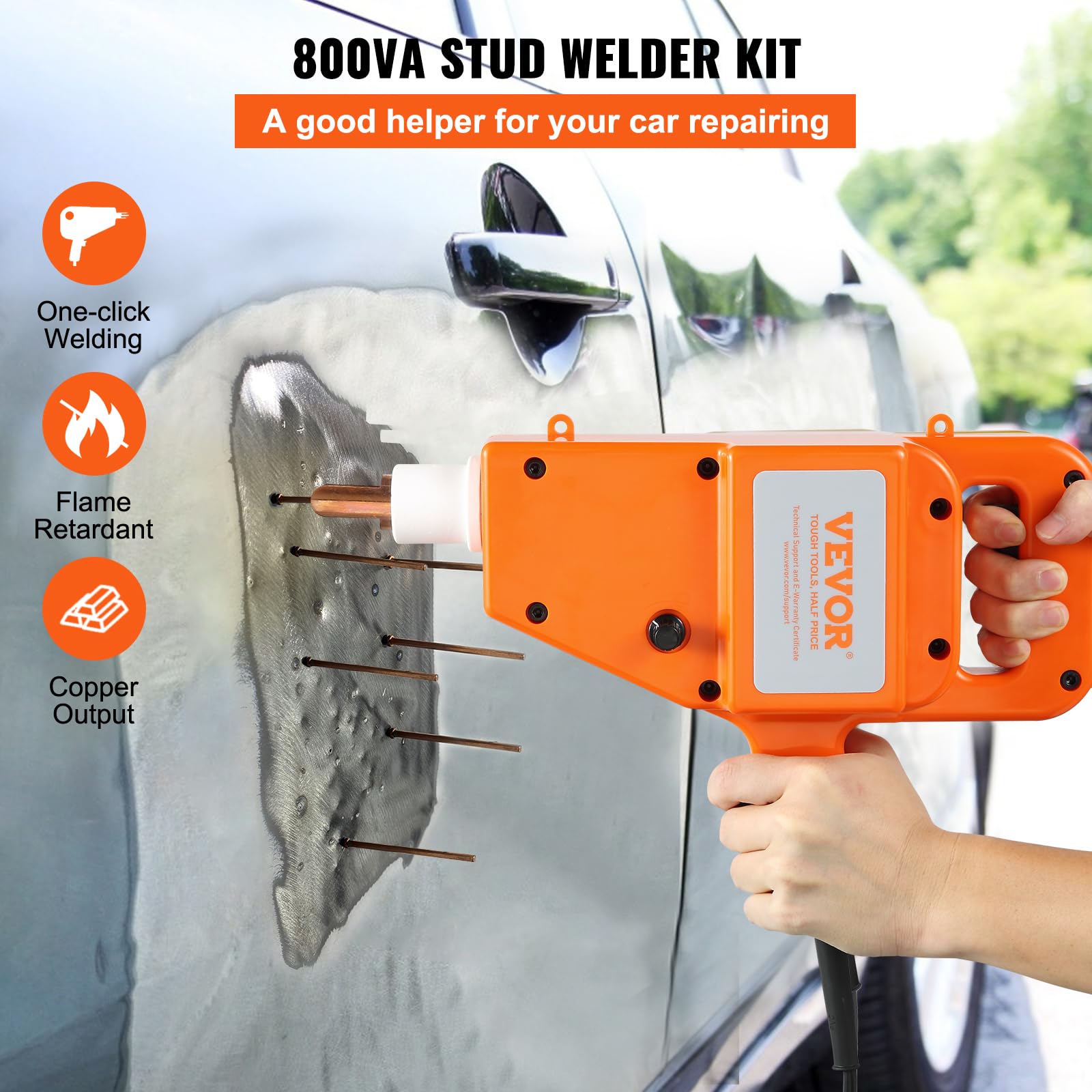 Foto 3 pulgar | Kit De Reparación De Abolladuras Con Soldadora De Pernos Vevor 1600 A 800 Va 110 V Con Acceso. - Venta Internacional.