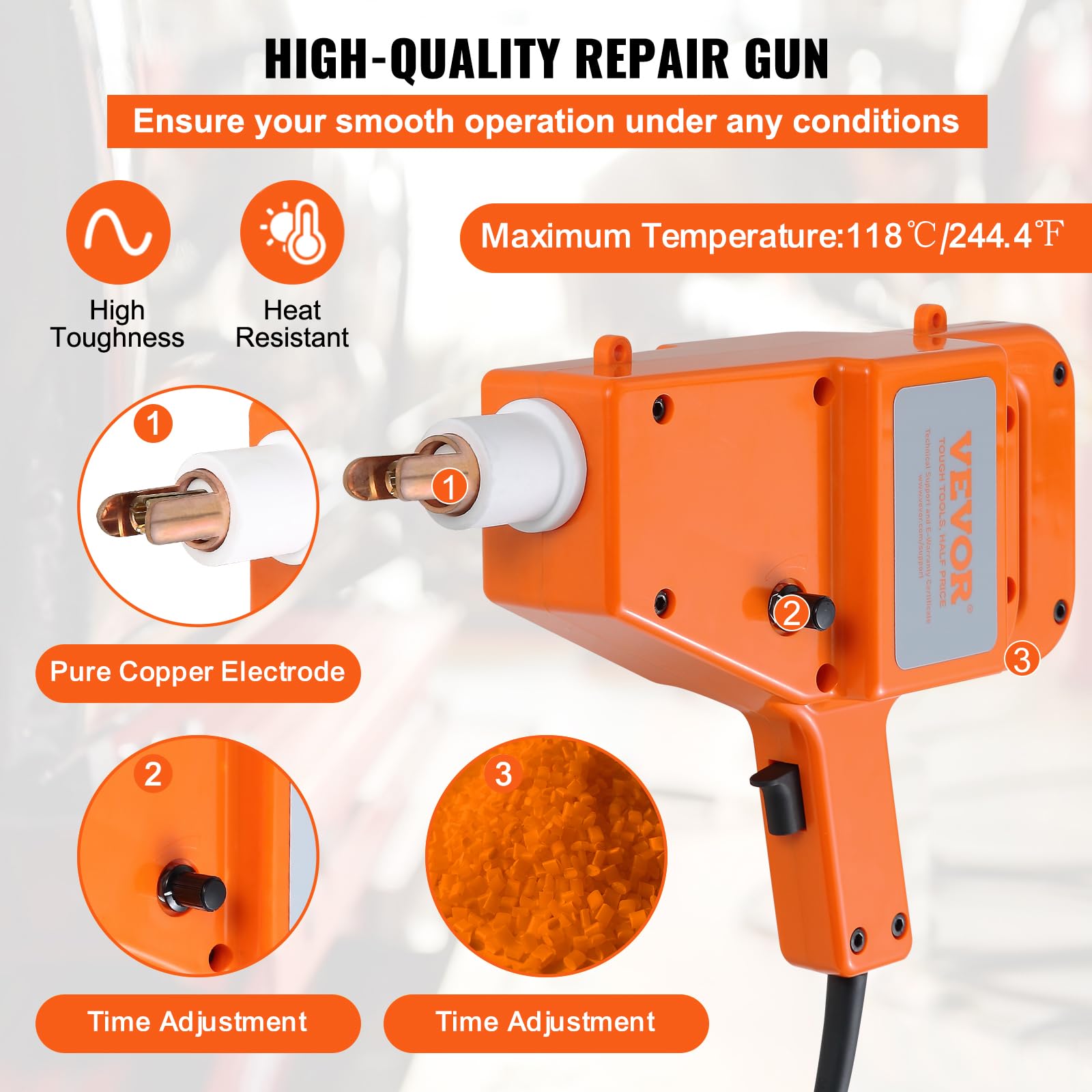 Foto 4 pulgar | Kit De Reparación De Abolladuras Con Soldadora De Pernos Vevor 1600 A 800 Va 110 V Con Acceso. - Venta Internacional.