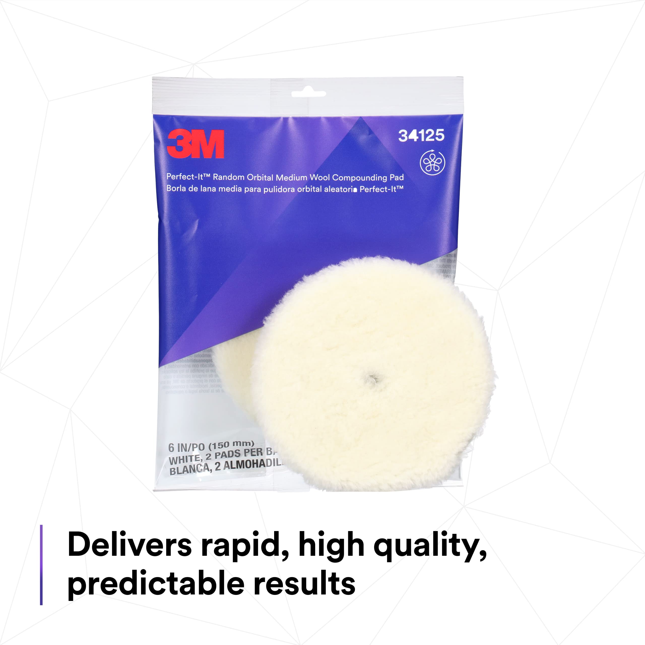 Foto 6 pulgar | Compounding Pad 3m Perfect-it Random Orbital Medium Wool 150 - Venta Internacional.