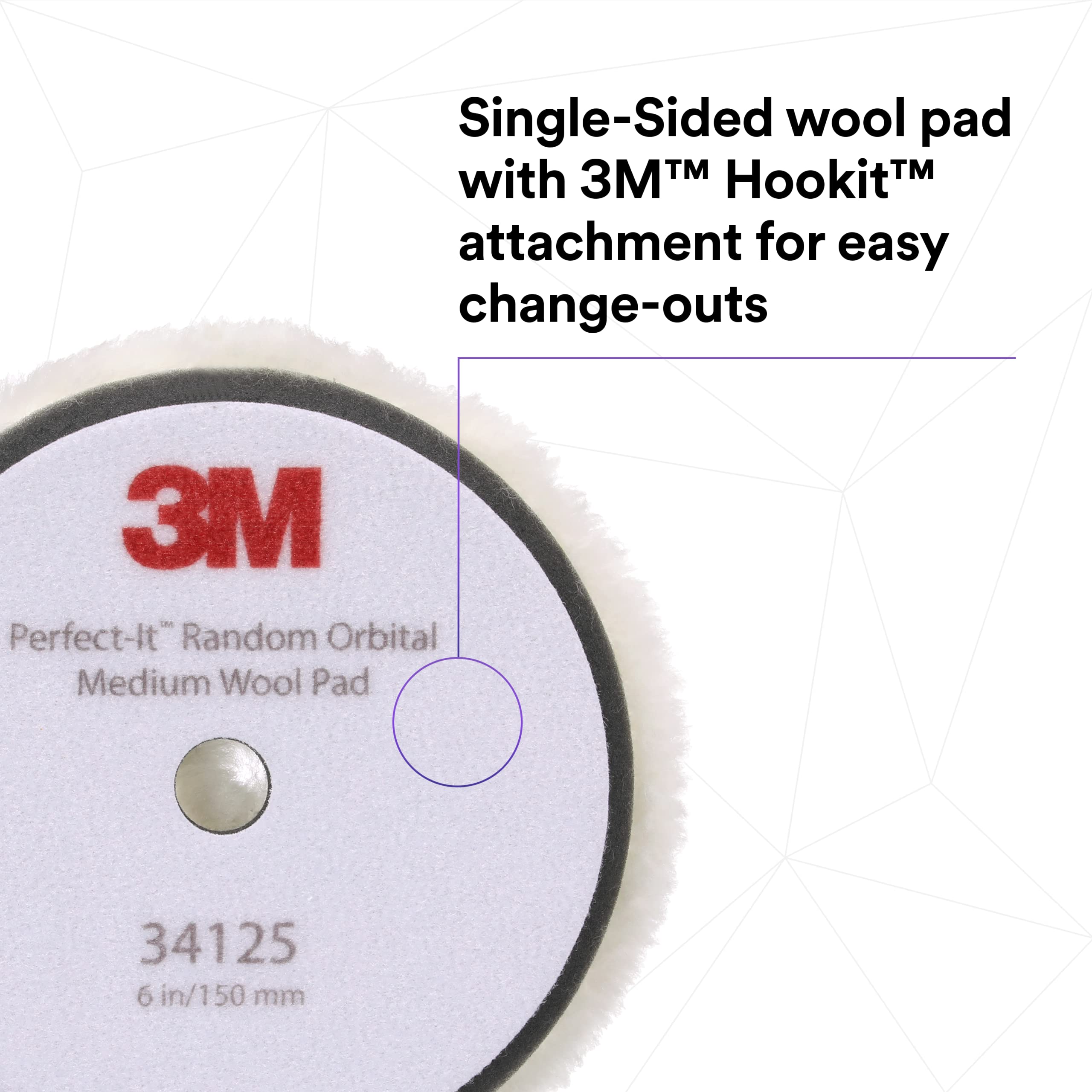 Foto 8 pulgar | Compounding Pad 3m Perfect-it Random Orbital Medium Wool 150 - Venta Internacional.