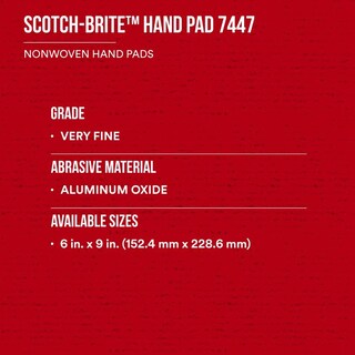 Foto 4 | Almohadilla De Mano 3m Scotch-brite 7447, Muy Fina, 15 X 23 Cm, Paquete De 20 - Venta Internacional.