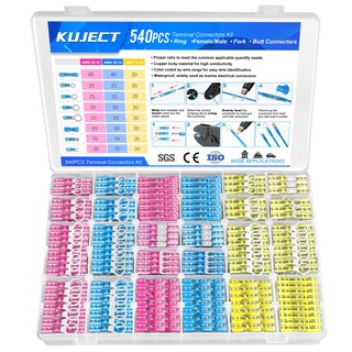 Foto 1 | Kit De Conectores De Cables Kuject 540pcs, Termorretráctiles E Impermeables - Venta Internacional.