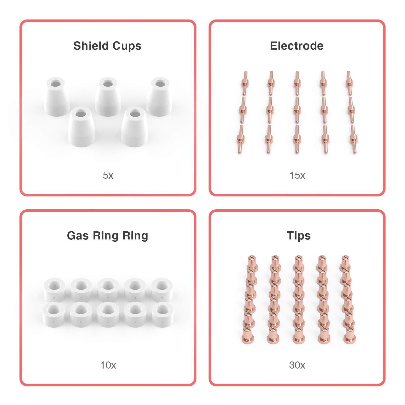 Foto 3 pulgar | Consumibles De Corte Por Plasma Yeswelder Para Cut40/50, 60 Unidades - Venta Internacional.