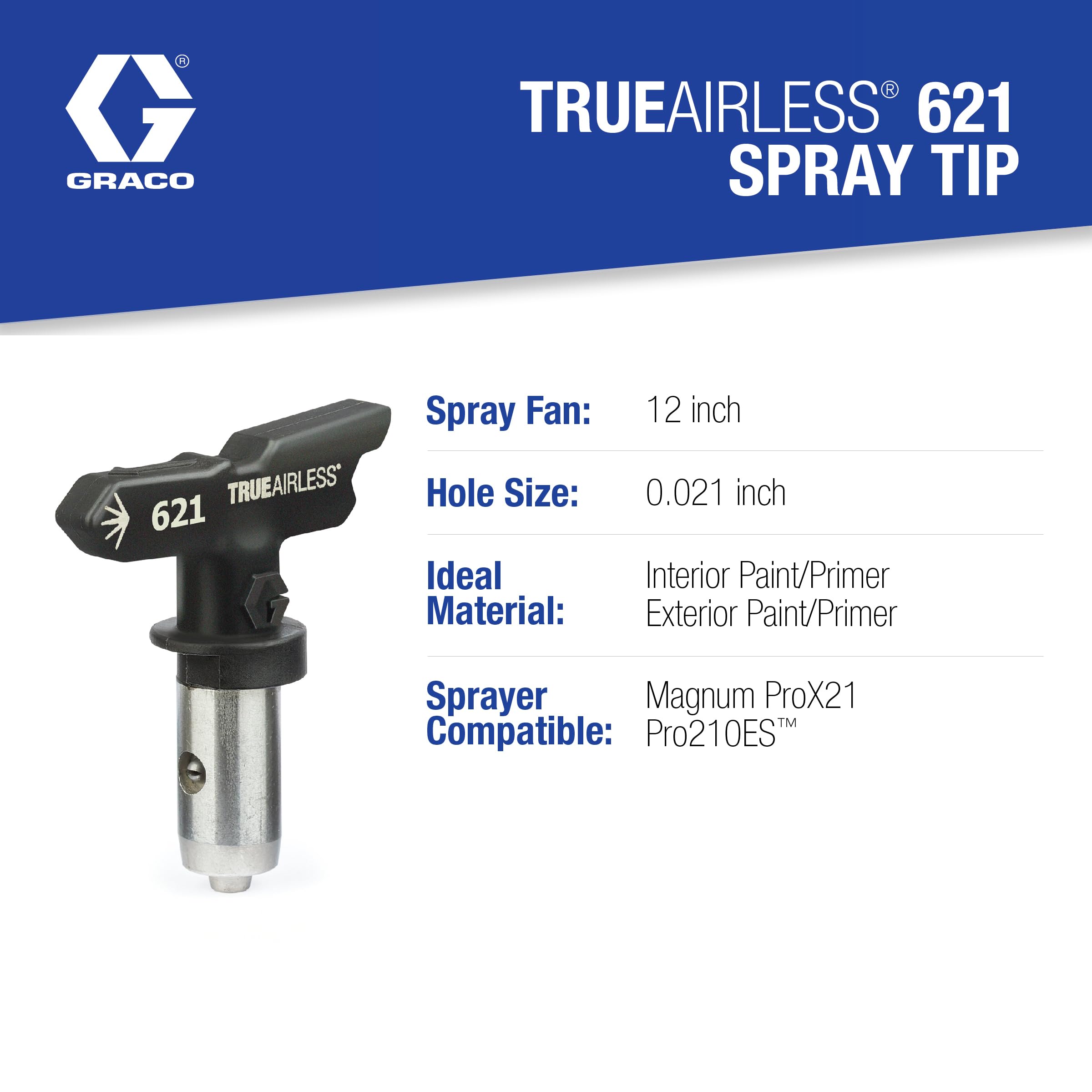 Foto 3 | Punta De Pulverización Tru621 Trueairless 621 De Graco Con Patrón De Pulverización De 30 Cm - Venta Internacional.