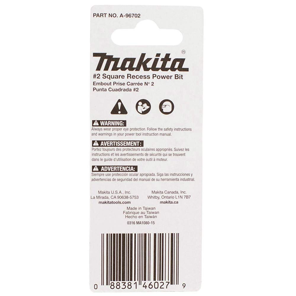 Foto 4 | Power Bit Makita A-96702 Impactx 2, Hueco Cuadrado De 5 Cm, Paquete De 2 - Venta Internacional.