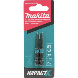 Foto 3 | Power Bit Makita A-96693 Impactx, 1 Hueco Cuadrado, Paquete De 2 - Venta Internacional.