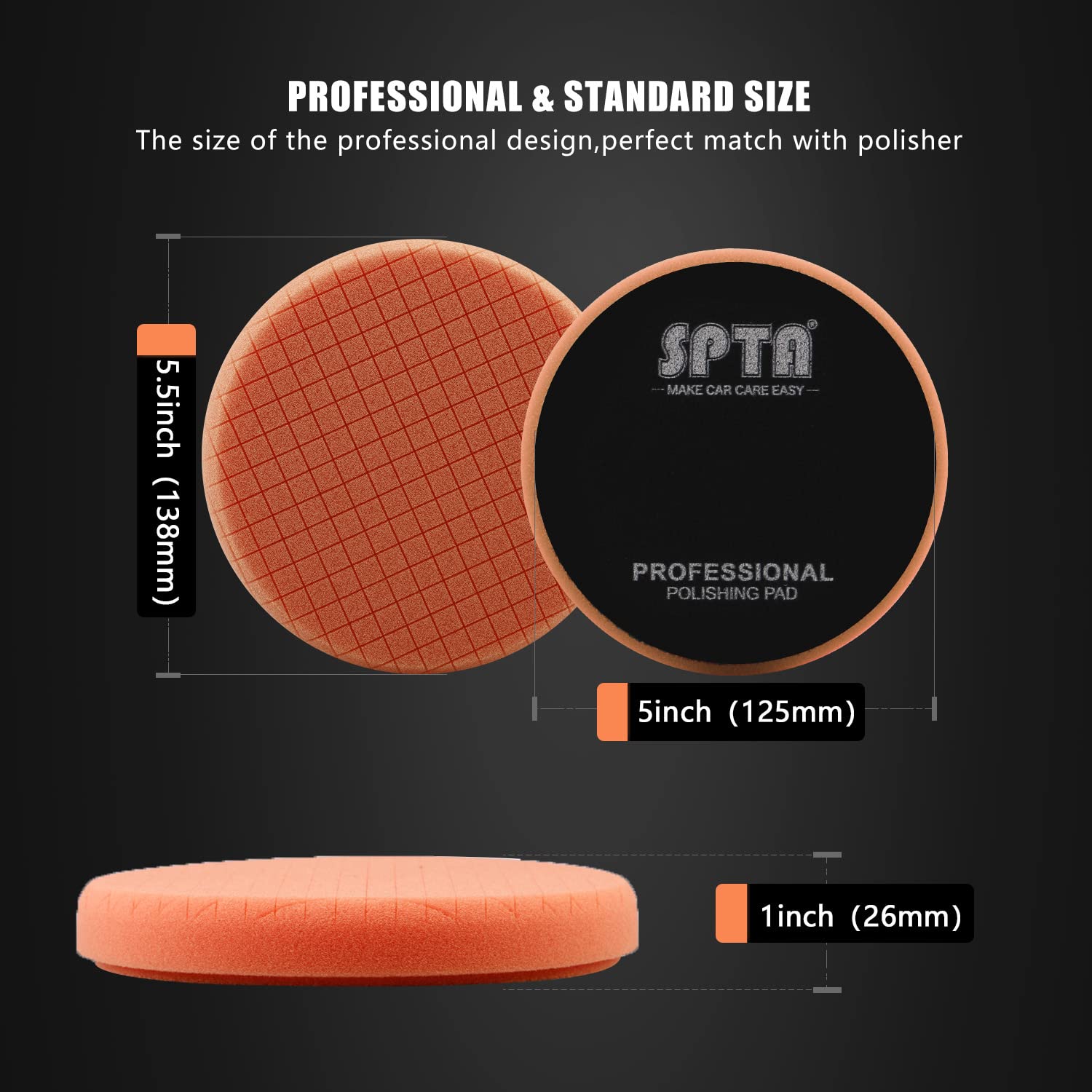 Foto 2 | Kit De Esponjas Pulidoras Spta, 5 Unidades, 13 Cm, Para Amortiguador De Coche De 12,5 Cm - Venta Internacional.