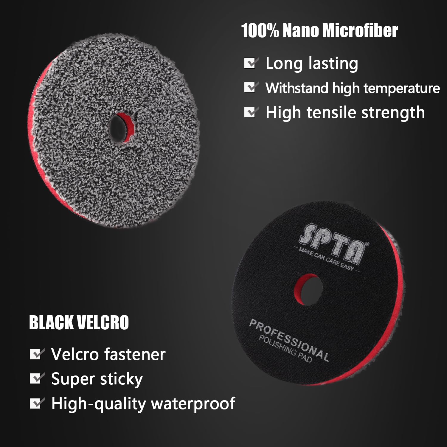 Foto 4 pulgar | Almohadillas De Corte De Microfibra Spta Mphcs5g3 125 Mm 3 Piezas Negras - Venta Internacional.