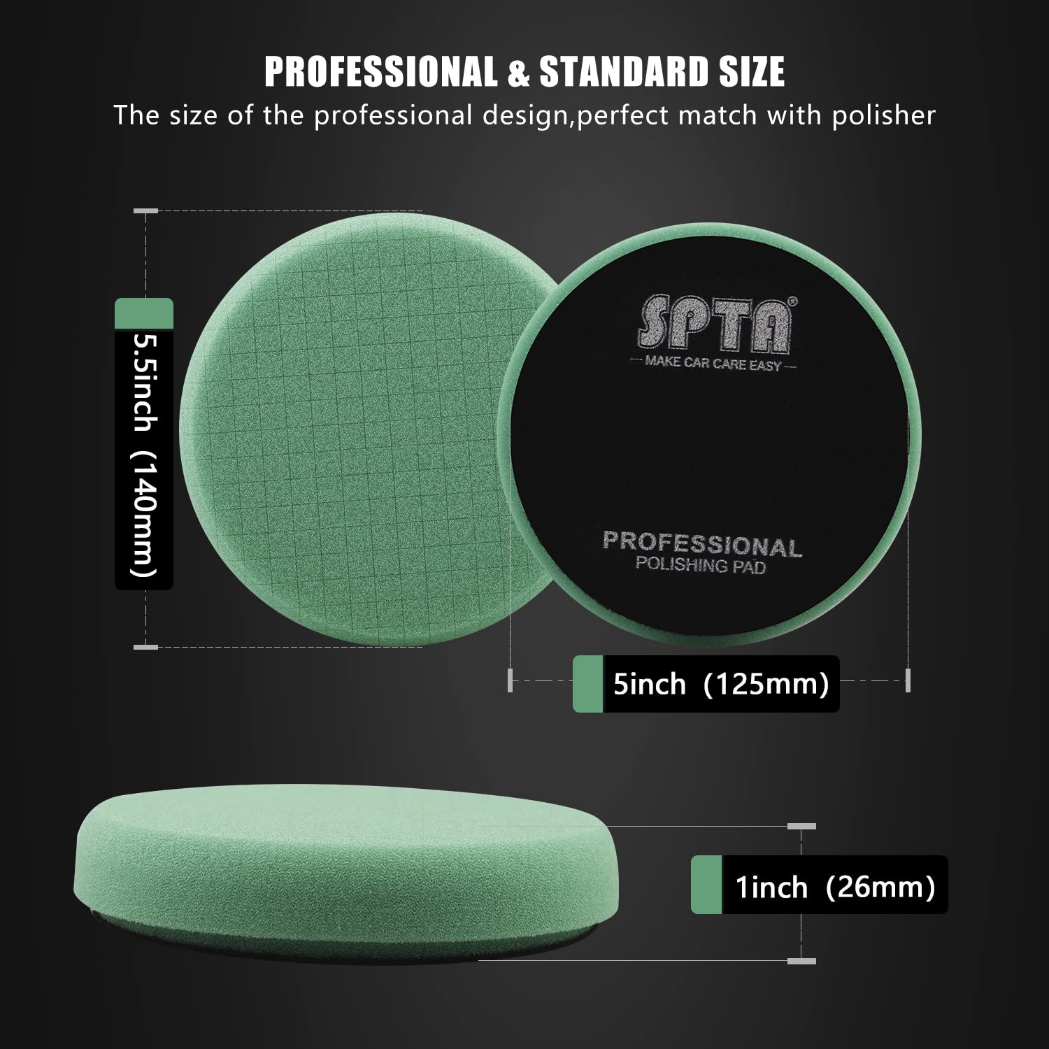 Foto 2 | Almohadillas De Pulido Spta Green Heavy Cut Pad 125 Mm, 3 Unidades - Venta Internacional.