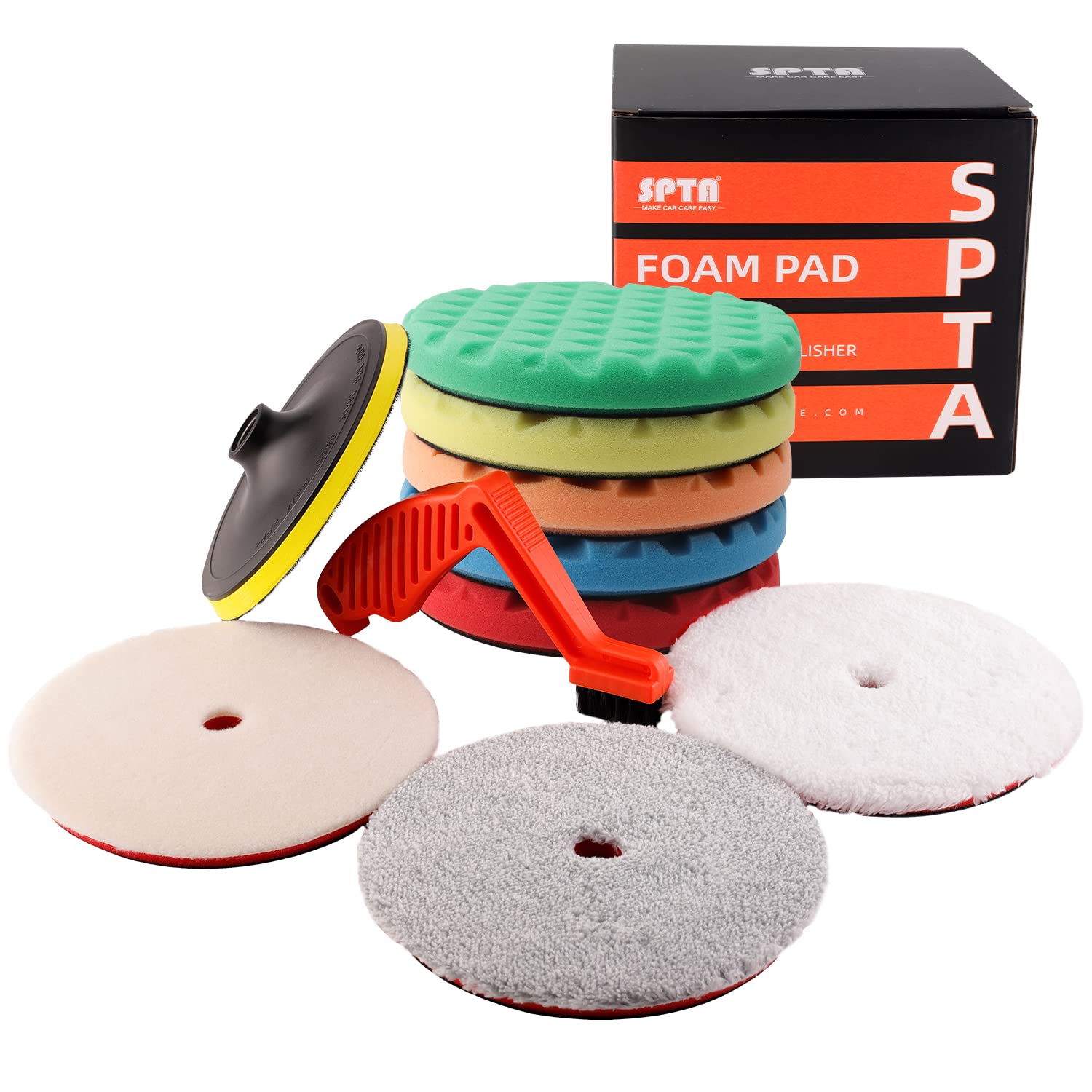 Kit De Almohadillas De Pulido Spta De 10 Piezas De 7 Pulgadas Con Placa Trasera Para Coche - Venta Internacional. $1,475
