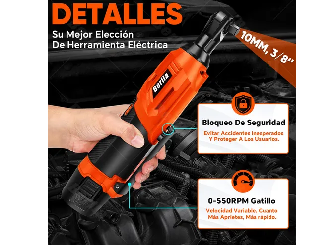 Foto 5 pulgar | Xtellar Llave De Impacto Inalámbrica 3/8'' De Alta Velocidad Con Doble Batería De Litio