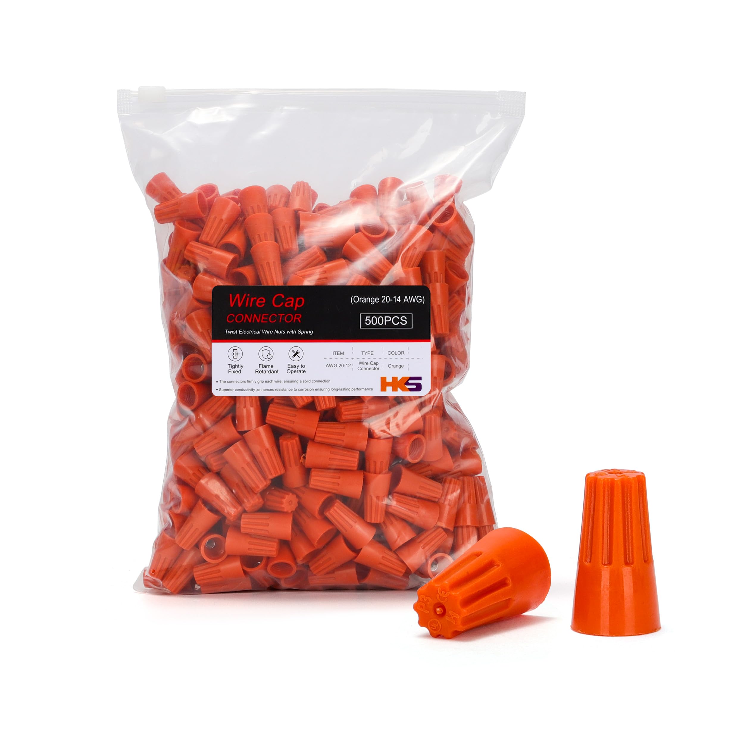 Foto 2 pulgar | Conectores Aislantes Wire Caps Hks De Color Naranja Awg 20-14  500 Unidades - Venta Internacional.