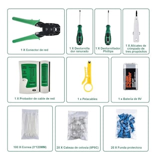 Foto 3 | Kit de Herramientas Cableado Redes Utp Rj45 Rj11 Malubero Multicolor