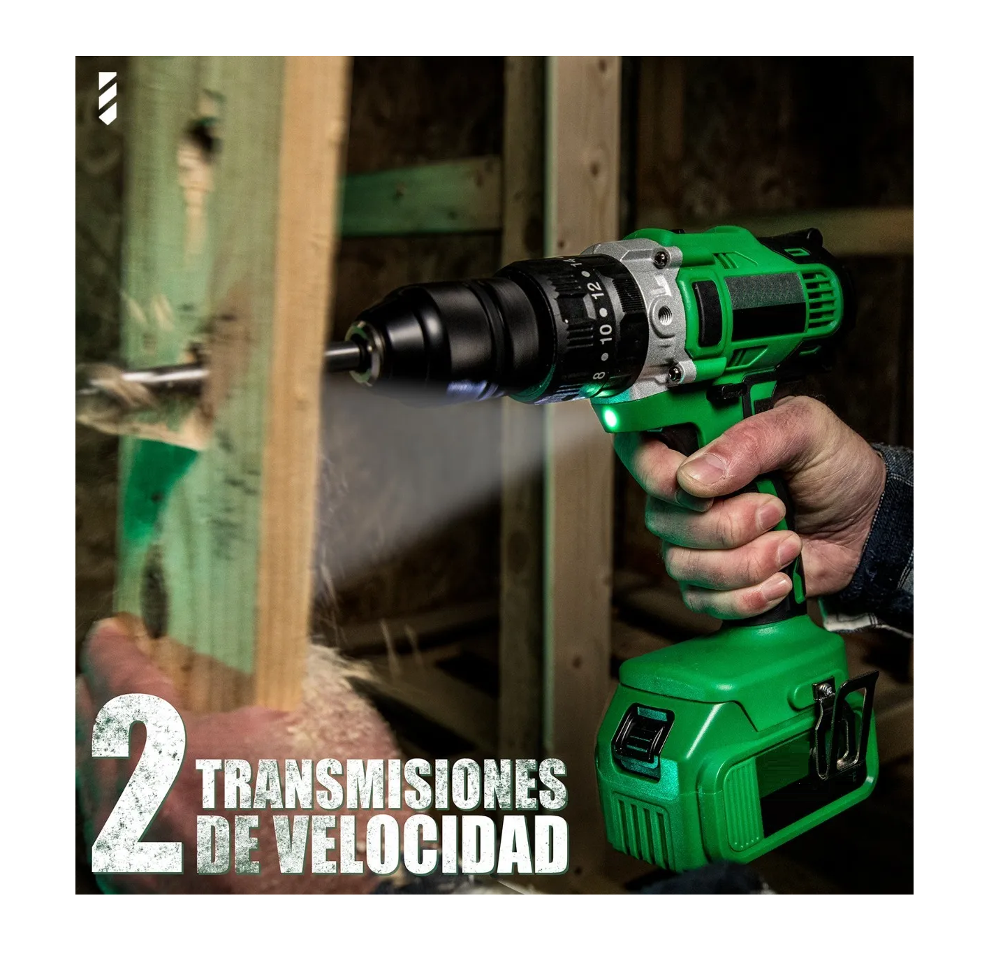 Foto 4 pulgar | Kit Pro Taladro Rotomartillo Eo Safe Imports ESI-2812 color Verde 1/2''