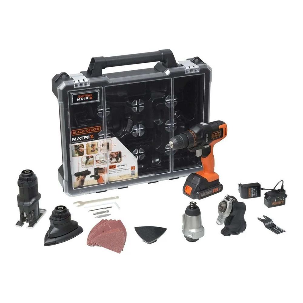 Foto 2 pulgar | Taladro Matrix Black+Decker MTX20K6A color Gris Kit 6 en 1 Multi Herramienta 20 V