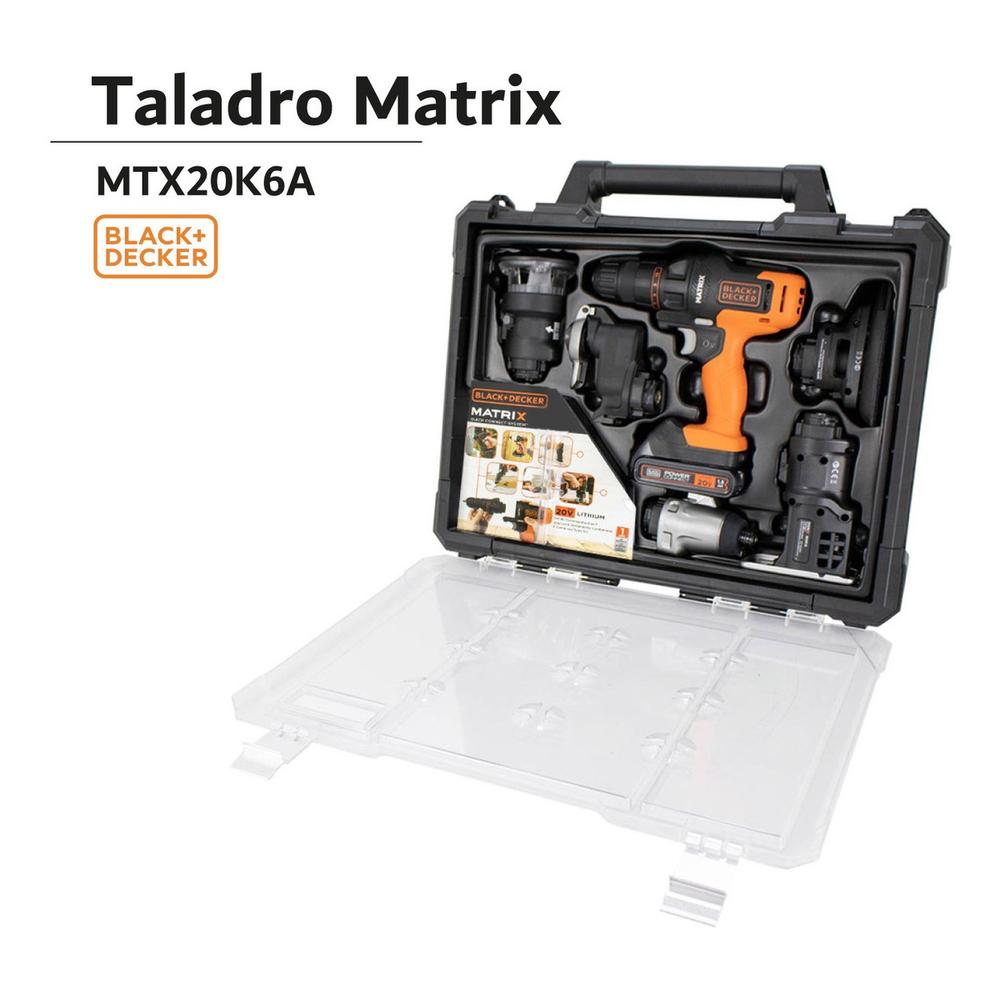 Foto 3 pulgar | Taladro Matrix Black+Decker MTX20K6A color Gris Kit 6 en 1 Multi Herramienta 20 V