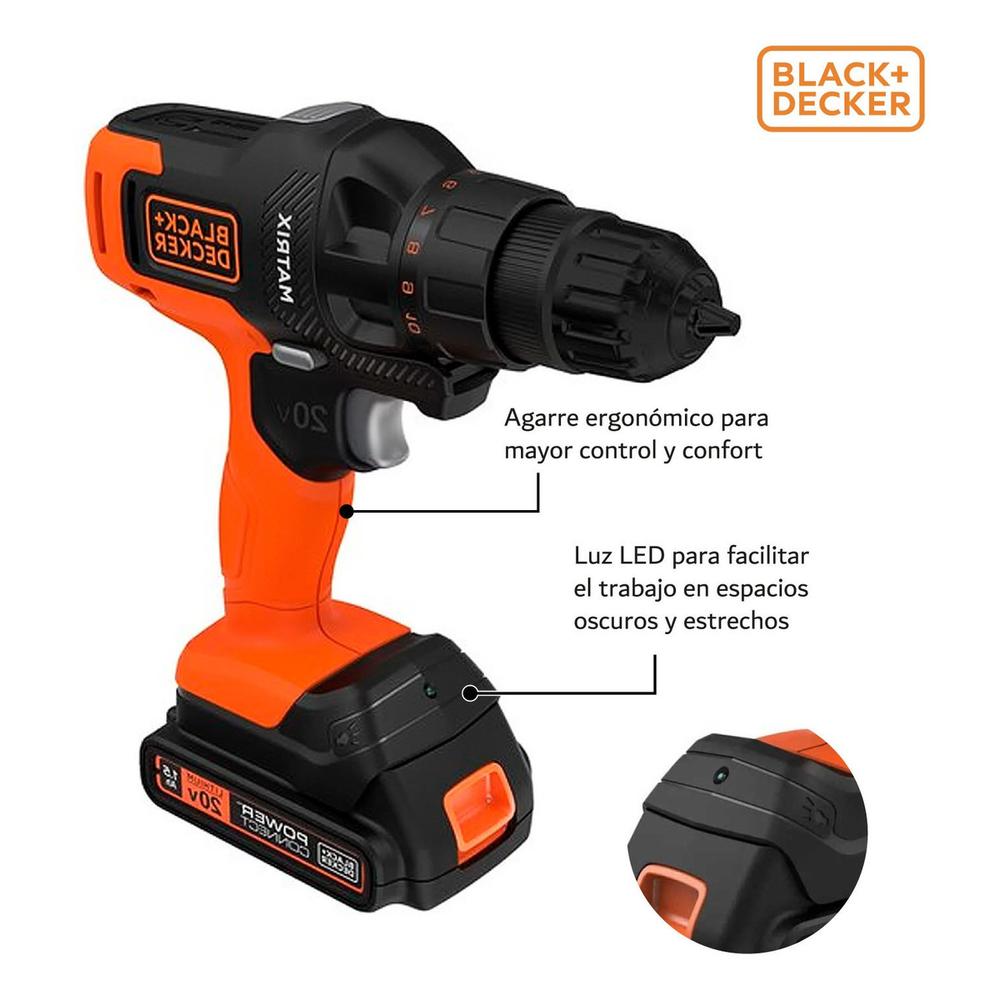 Foto 5 pulgar | Taladro Matrix Black+Decker MTX20K6A color Gris Kit 6 en 1 Multi Herramienta 20 V