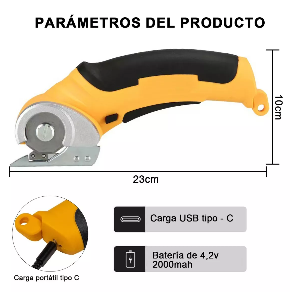 Foto 3 | Tijeras Eléctricas Inalámbricas Cortadora de Tela para Coser