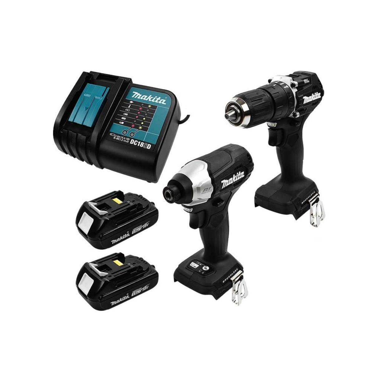 Foto 2 pulgar | Combo Rotomartillo Dhp487 + Llave De Impacto Dtd157 Brushless 18v Dlx2414yx7 Makita
