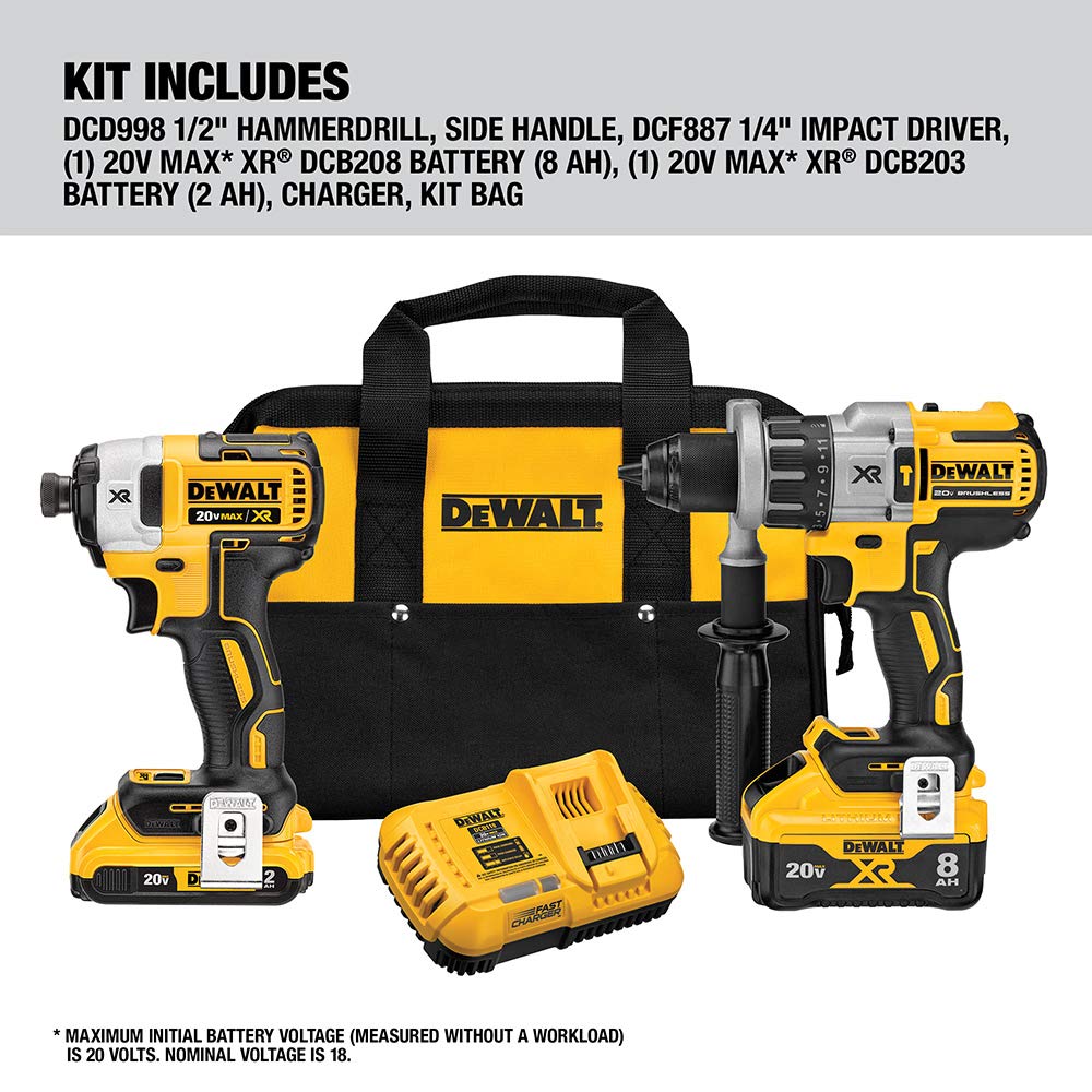 Foto 6 pulgar | Kit Combinado De Taladro Inalámbrico Dewalt 20v Max Xr Dck299d1w1 - Venta Internacional.