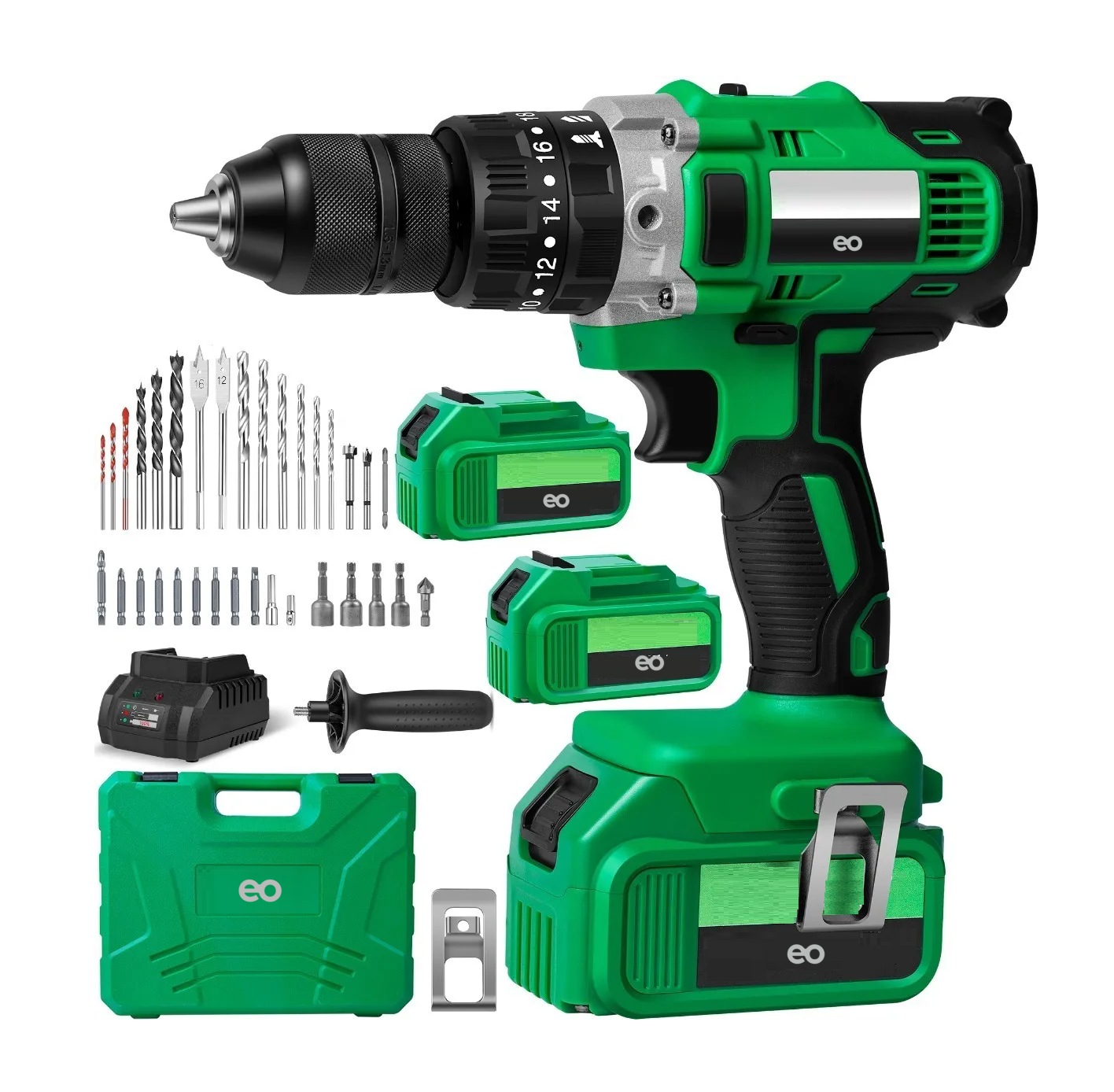 Foto 3 pulgar | Kit Pro Taladro Rotomartillo 1/2'' 2*3.0ah Eo Safe Imports Esi-2812-1 Verde