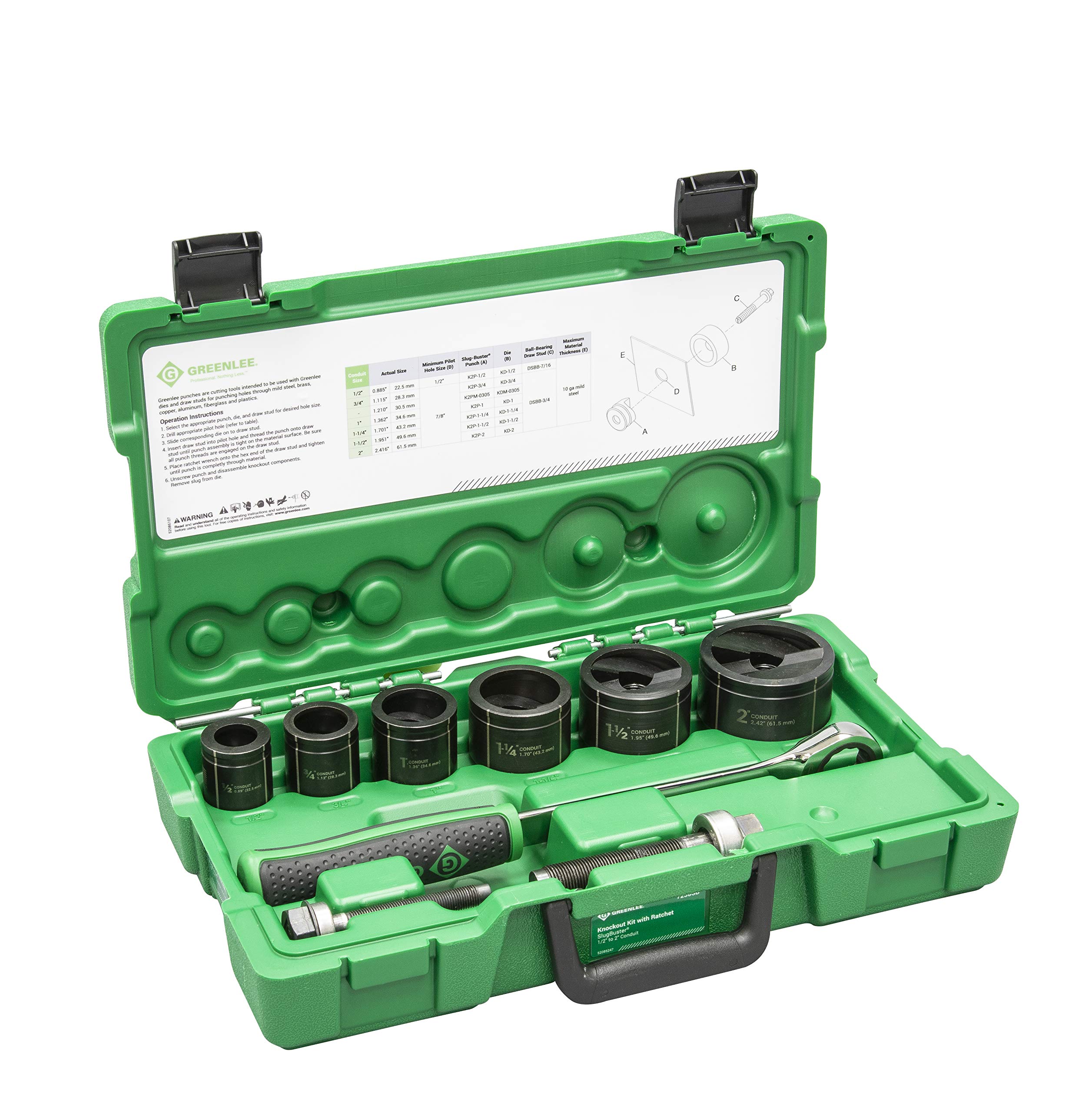 Foto 2 pulgar | Kit Knockout Punch Greenlee 7238sb Slug-buster Con Llave - Venta Internacional.