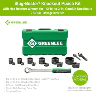 Foto 2 | Kit Knockout Punch Greenlee 7238sb Slug-buster Con Llave - Venta Internacional.