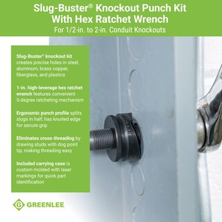Foto 3 | Kit Knockout Punch Greenlee 7238sb Slug-buster Con Llave - Venta Internacional.
