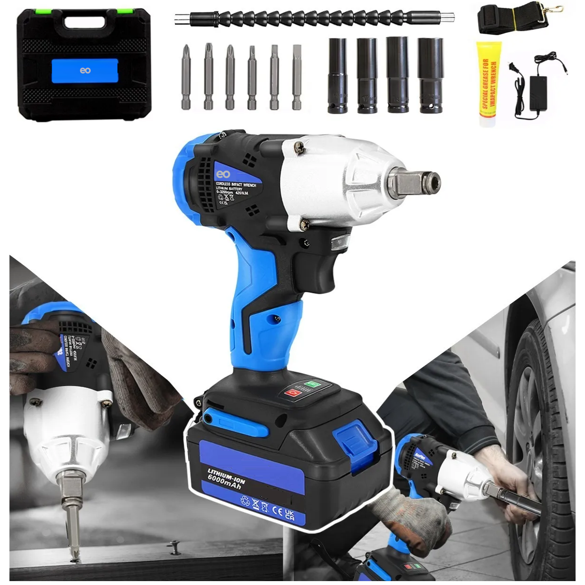 Foto 3 pulgar | Kit Llave De Impacto Eo Safe Imports Esi-1382-1 Color Azul