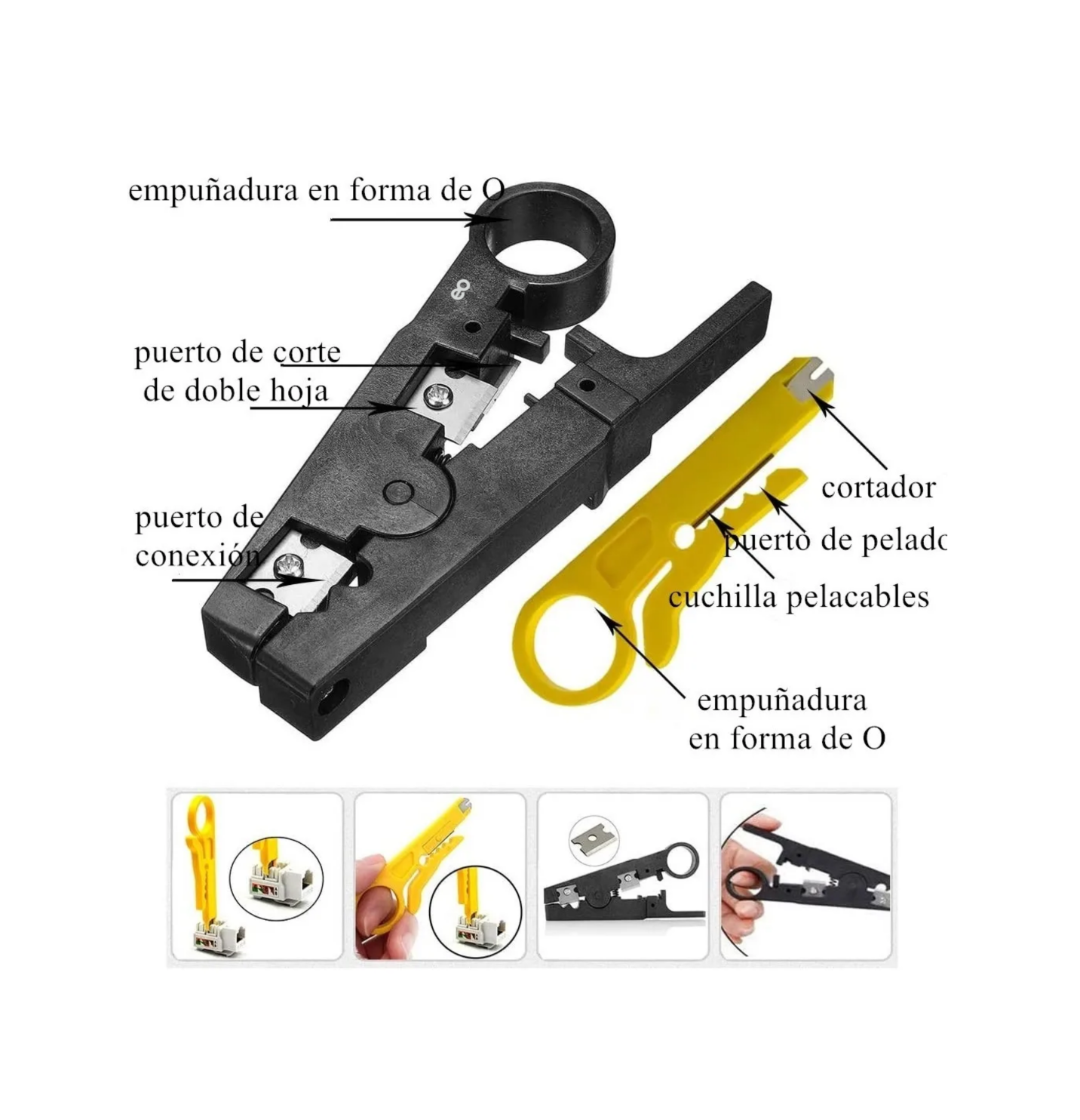 Foto 4 pulgar | Set Probador Testeador Cable Pelacables D Red Estuche 11 Pzs Eo Safe Imports Esi-3129-1 Negro