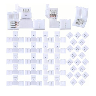 Foto 1 | Kit Conector L/t Broche Para Unir Tira Led Rgb 4 Pines Eo Safe Imports Esi-1772-1 Color Blanco