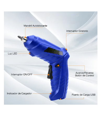 Foto 4 pulgar | Kit De Desarmador Eléctrico Inalámbrico De 3.6v, 46 Piezas