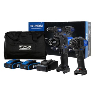 Foto 1 | Combo Brushless Taladro De Impacto 1/2″ Y Atornillador De Impacto 1/4″ Hyundai 20v Li-ion C/accesorios – S01-t2b